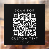 Chic Black Typografy Business Custom QR Code Fensteraufkleber (Blatt 2)