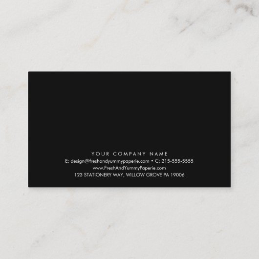 Chic Black Typografy Business Rewards 6 Punch Treuekarte (Rückseite)