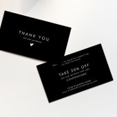 Chic Black Typografy Business Vielen Dank Rabattkarte