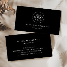 Chic Black Typografy Logo Business Card