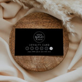 Chic Black Typografy Logo Business Rewards 6 Punch Treuekarte