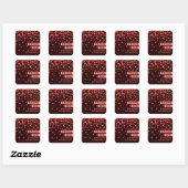 Chic Black und Red Confetti Danke, Sticker (Blatt)