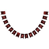 Chic Black und Red Confetti Happy Birthday Wimpelkette (Alle)