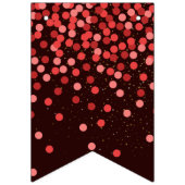 Chic Black und Red Confetti Happy Birthday Wimpelkette (Erste Fahne)