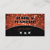 Chic Black Vermilion Red Sparkle Glitzer Glamour Visitenkarte (Vorderseite)