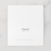 Chic Black Vintag Bow Wedding Folded Platzkarte (Außenseite Aufgefaltet)