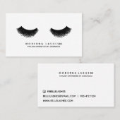 Chic Black Volume Eyelash Extension Business Card Visitenkarte (Vorne/Hinten)
