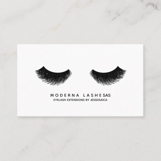Chic Black Volume Eyelash Extension Business Card Visitenkarte (Vorderseite)