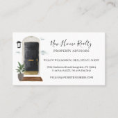 Chic Black Watercolor Front Door Eingang Visitenkarte (Vorderseite)