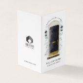Chic Black Watercolor Front Door Foto & Services Visitenkarten (Vorderseite)