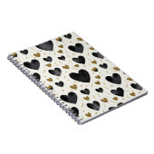 Chic Black Watercolor Hearts Notizblock (Rechte Seite)