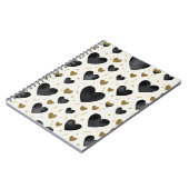 Chic Black Watercolor Hearts Notizblock (Linke Seite)