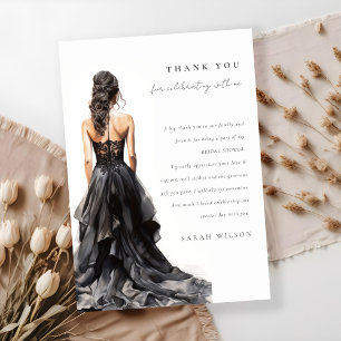 Chic Black Wedding Gown Brautparty Vielen Dank Einladung