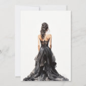 Chic Black Wedding Gown Brautparty Vielen Dank Einladung (Rückseite)
