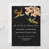 Chic Black Wedding Hummingbird Probe Dinner (Vorderseite)