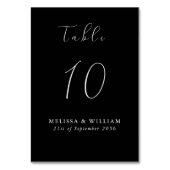Chic Black Wedding Tischnummer (Vorderseite)