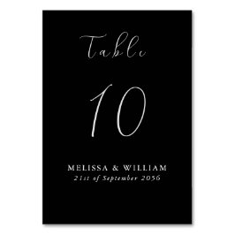 Chic Black Wedding Tischnummer