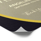 Chic Black Welcome Wedding Poster (Ecke)