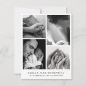 Chic Black&White 5 Foto Babydusche Danke (Vorderseite)