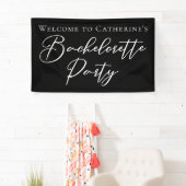 Chic Black White Bachelorette Party Custom Banner (Insitu)