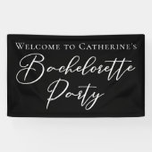 Chic Black White Bachelorette Party Custom Banner (Horizontal)