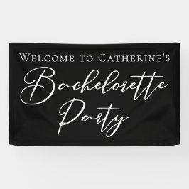Chic Black White Bachelorette Party Custom Banner