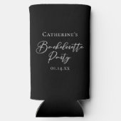 Chic Black White Bachelorette Party Favor Selters Dosenkühler (Rückseite)
