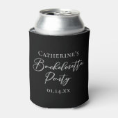 Chic Black White Bachelorette Party Personalized Dosenkühler (Kanne Vorderseite)