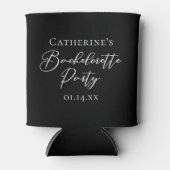 Chic Black White Bachelorette Party Personalized Dosenkühler (Vorderseite)