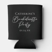 Chic Black White Bachelorette Party Personalized Dosenkühler (Rückseite)