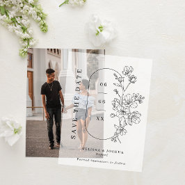 Chic Black & White Blossoms Hochzeit speichern das Pergament Einladungen