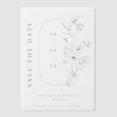 Chic Black & White Blossoms Hochzeit speichern das Pergament Einladungen (Vorderseite)