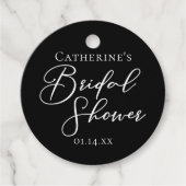 Chic Black White Bridal Shower Personalized Party Geschenkanhänger (Vorderseite)