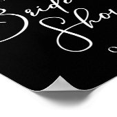 Chic Black White Bridal Shower Personalized Poster (Ecke)