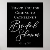 Chic Black White Bridal Shower Personalized Poster (Vorne)