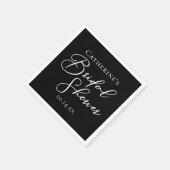 Chic Black White Bridal Shower Personalized Serviette (Ecke)