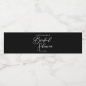 Chic Black White Bridal Shower Personalized Wasserflaschenetikett (Einzelnes Label)