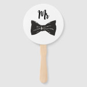 Chic Black & White Bridge oder Groom Wedding Games Fächer (Rückseite)