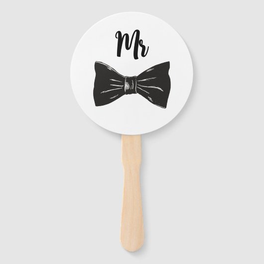 Chic Black & White Bridge oder Groom Wedding Games Fächer (Rückseite)