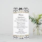 Chic Black & White Damask Pearl Wedding (Stehend Vorderseite)