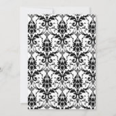 Chic Black $ White Damask Pearl Wedding Einladung (Rückseite)