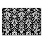 Chic Black/White Damask Red Ribbon Tischnummer (Rückseite)