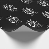 Chic Black & White Distressed Script Monogram Geschenkpapier (Ecke)