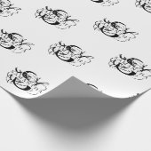 Chic Black & White Distressed Script Monogram Geschenkpapier (Ecke)