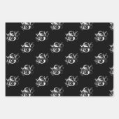 Chic Black & White Distressed Script Monogram Geschenkpapier Set (Vorderseite)