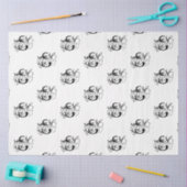 Chic Black & White Distressed Script Monogram Seidenpapier (Basteln)