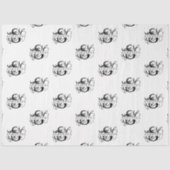 Chic Black & White Distressed Script Monogram Seidenpapier (Vorderseite)