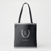 Chic Black & White Elegant Modern Monogram Initial Tasche (Vorderseite)