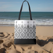 Chic Black & White Ethnic Muster Tasche