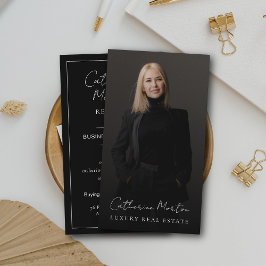 Chic Black & White Foto Luxus Real Anwesen Visitenkarte